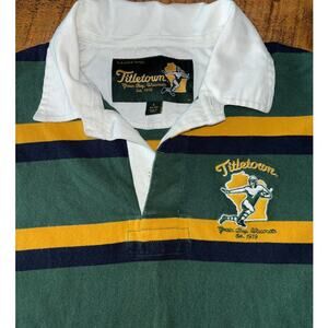 Mens Green Bay Packers Green Yellow Rugby Polo Titletown Lands End Size Large